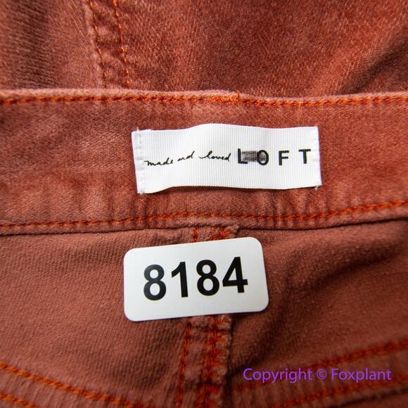 New! Loft women's rusty brick red corduroy high waist skinny‎ pants, size 31 - Picture 10 of 12